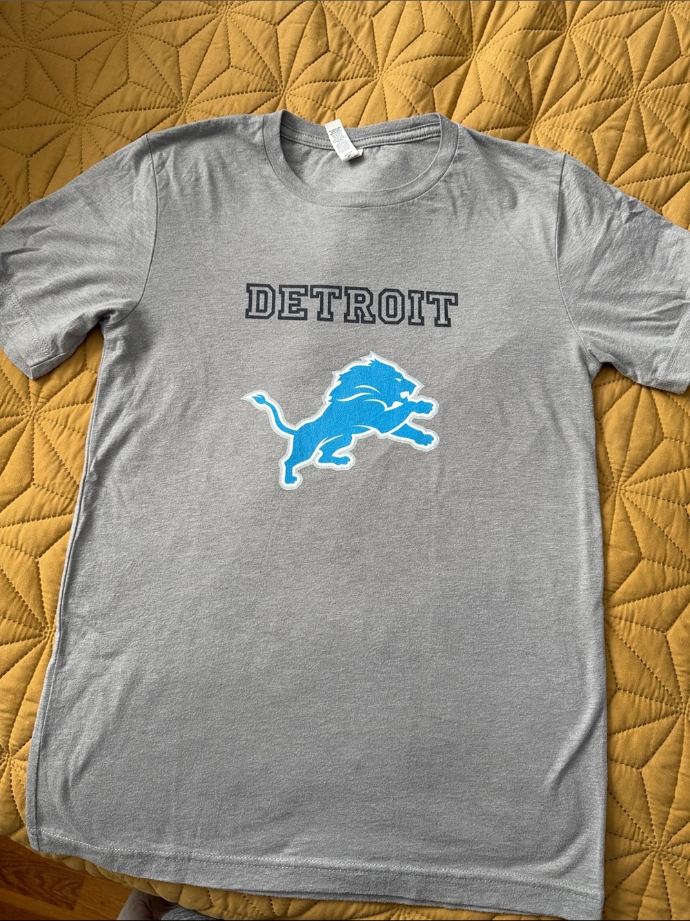 Detroit Lions Bella Canvas Grey Short-Sleeve Tee Size Small Unisex